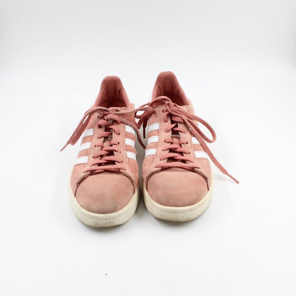 Adidas Women’s Pink and White Stripe Campus Sneakers US 6.5